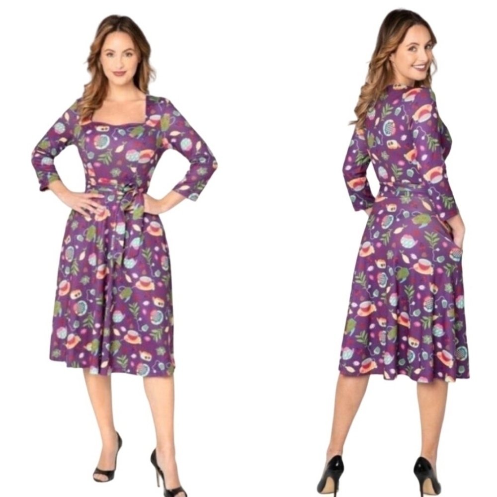 Modcloth Miss Lulo Tea Time Mira Dress Size XS